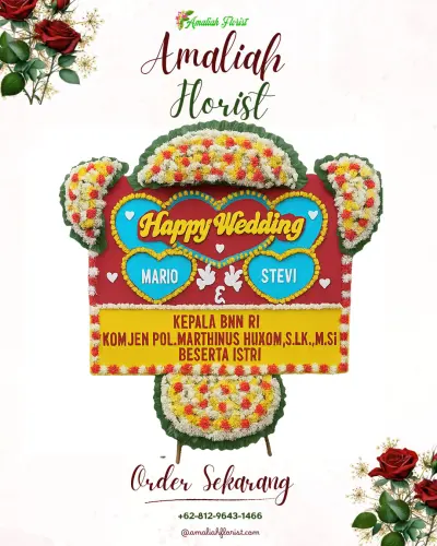 Karangan Papan Bunga Pernikahan di Kanara